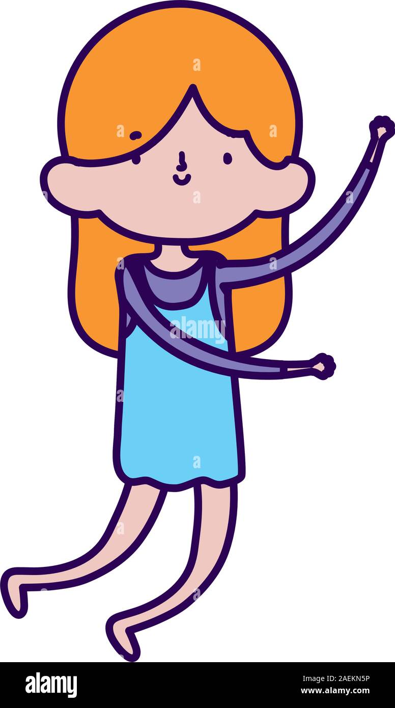 cute little girl happy cartoon character vector illustration Stock ...