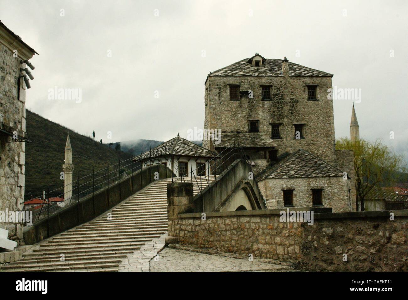 Old bridge (Stari Most) of Mostar, Bosnia and Herzegovina, Europe Stock Photo