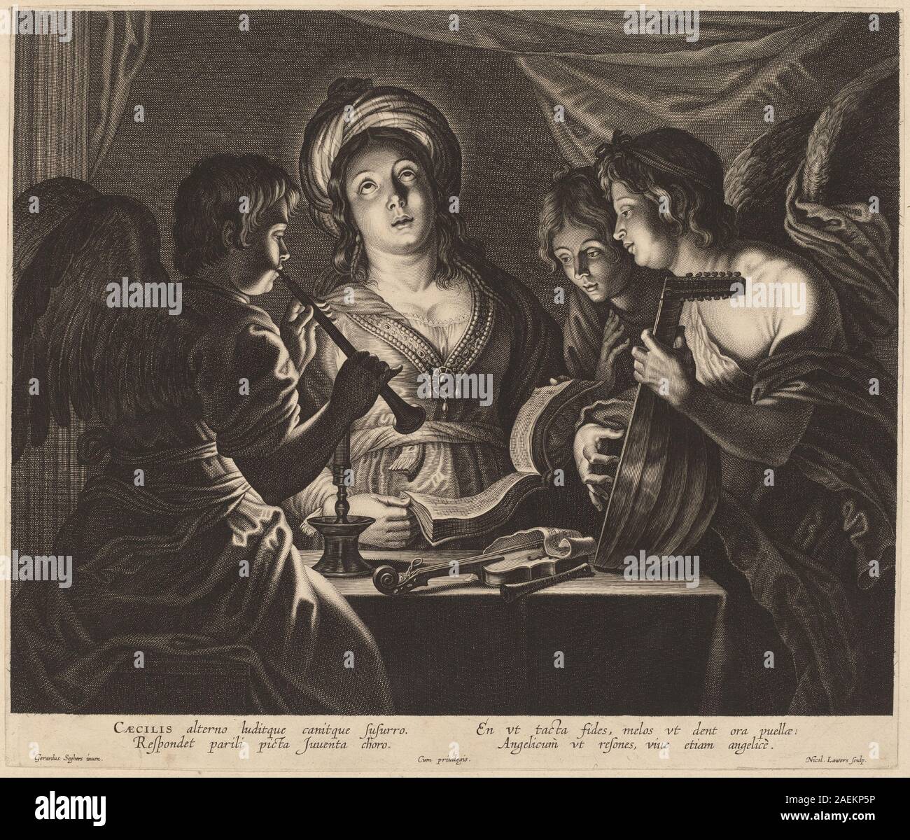 Saint Cecilia Accompanied by Heavenly Musicians by Nicolaes Lauwers ...