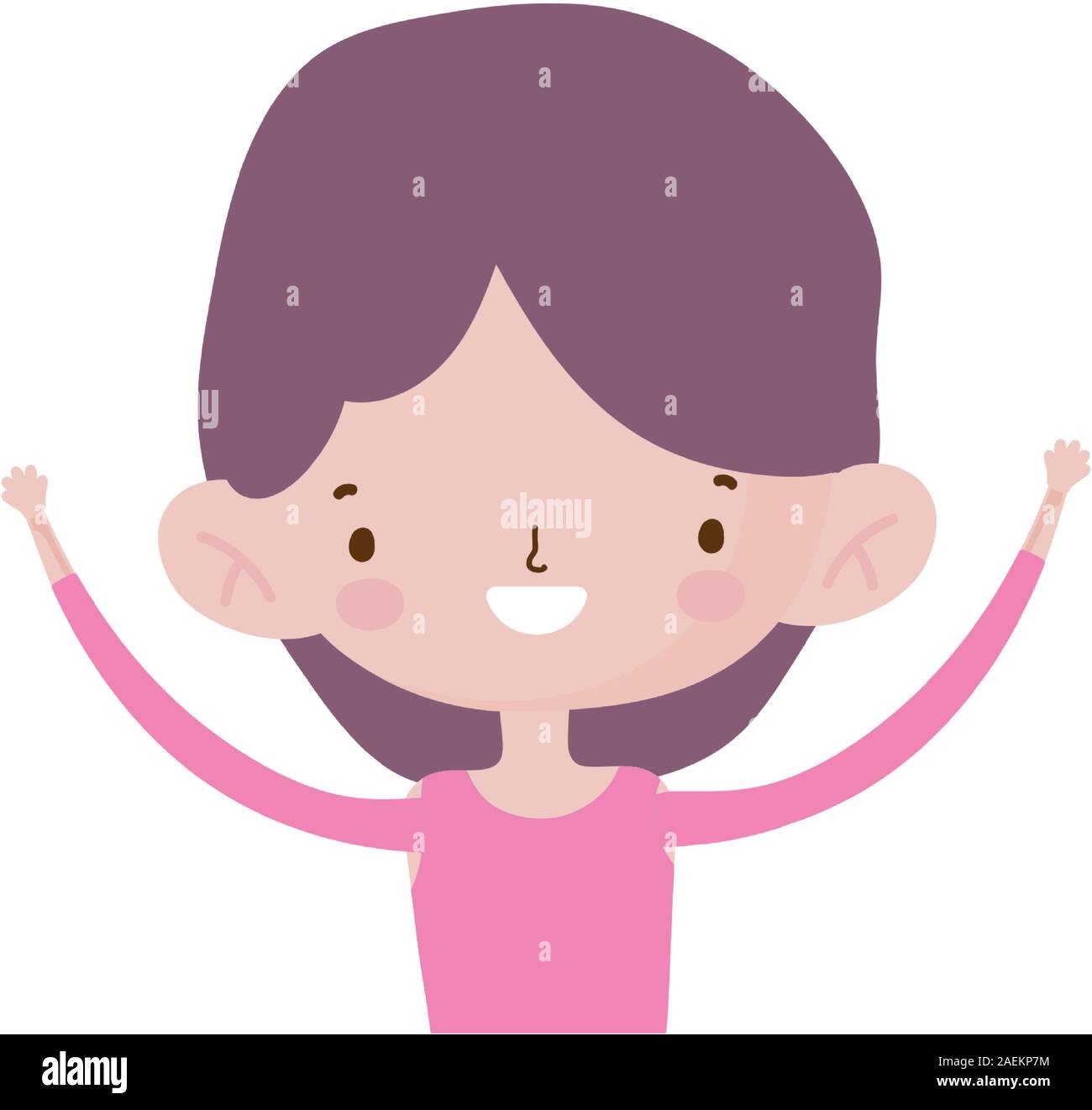 cute little girl happy cartoon character vector illustration Stock ...