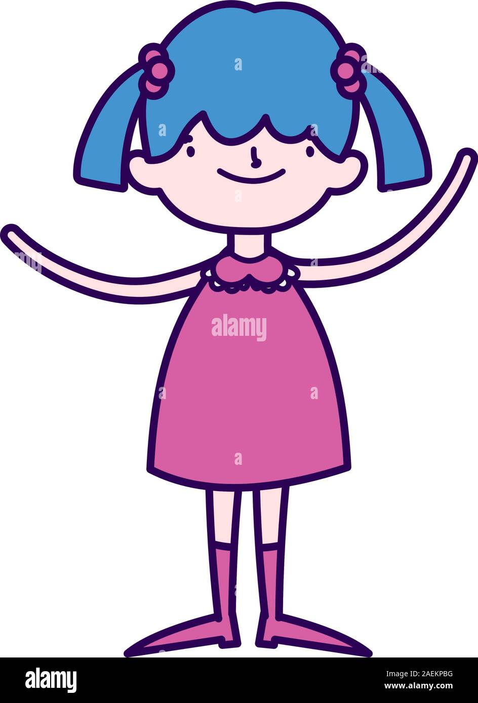 cute little girl happy cartoon character vector illustration Stock ...