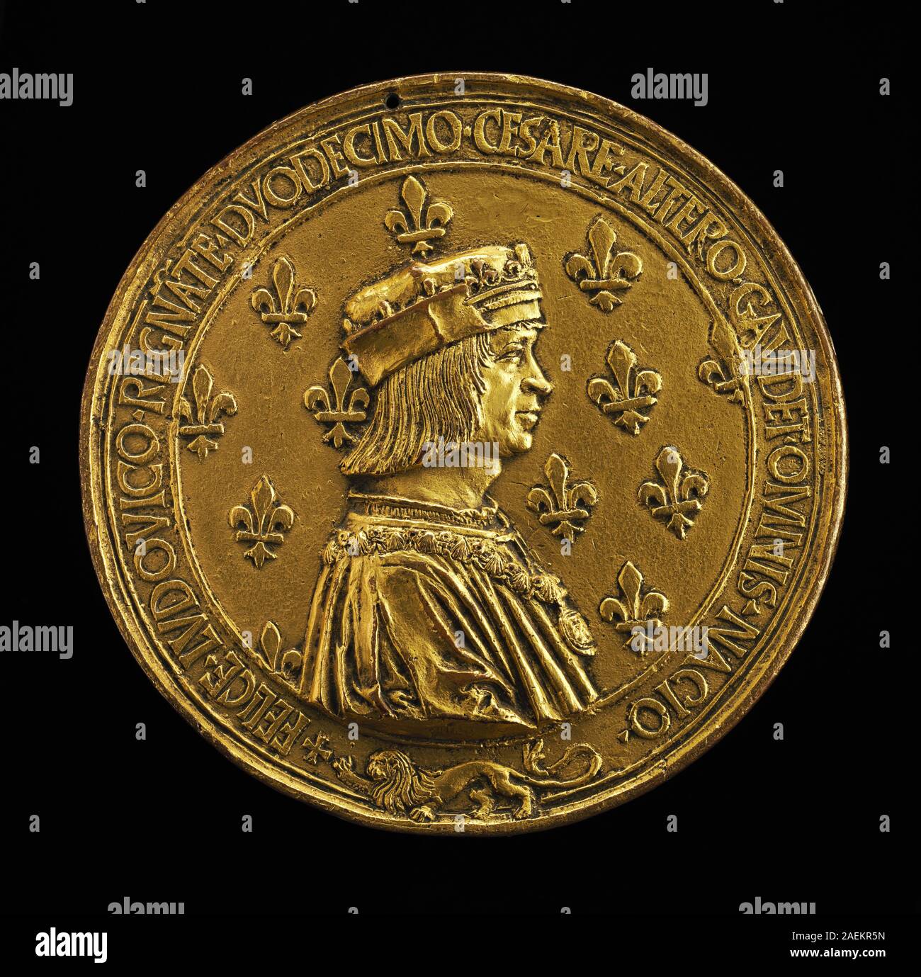 Obverse of Louis XII coin, 1498, by Nicolas Leclerc and Jean de Saint ...