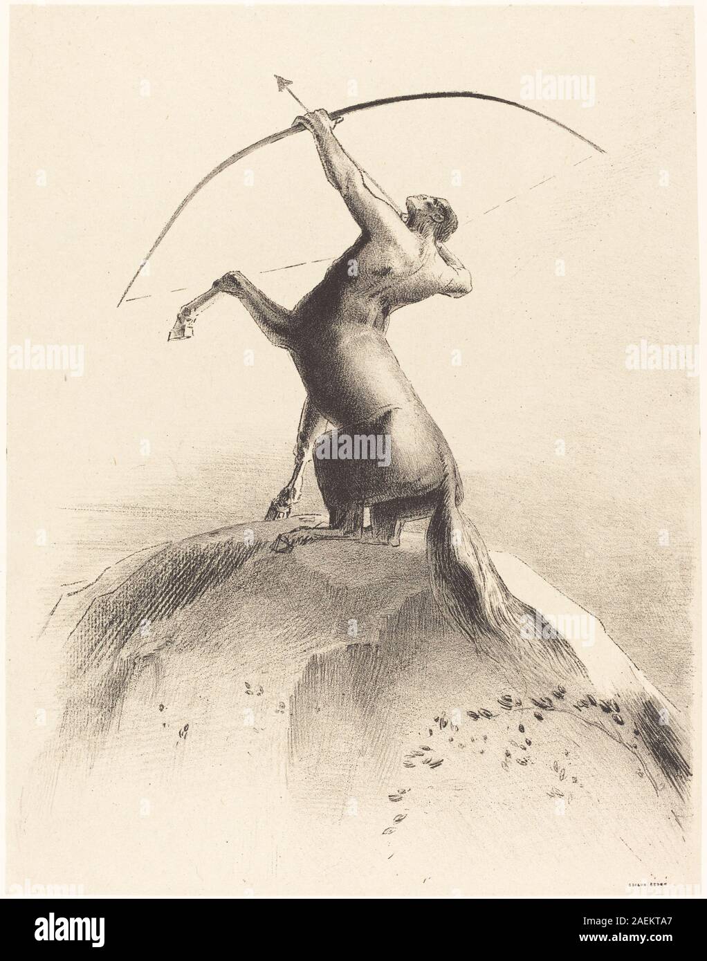 Odilon Redon, Centaur visant les Nues (Centaur aiming at the Clouds), 1895 Centaur visant les Nues (Centaur aiming at the Clouds); 1895date Stock Photo