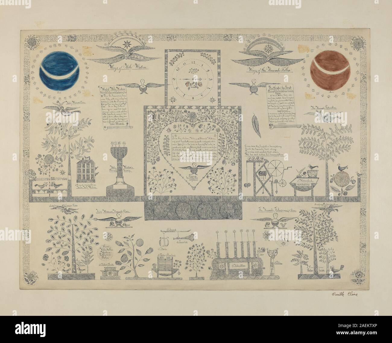 Religious Visuals Shaker Visionary Image by Orville Cline, created between 1935-1942 ...