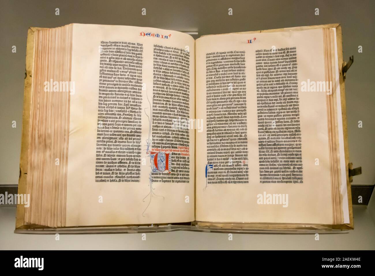 Gutenberg Bible on permanment display at the Library of Congress in Washington, DC. This bible