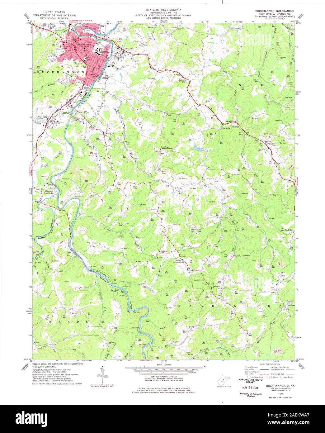Buckhannon map hi-res stock photography and images - Alamy
