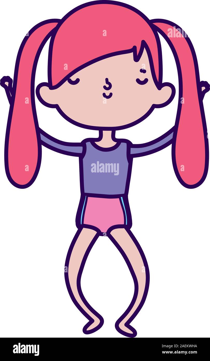 cute little girl happy cartoon character vector illustration Stock ...