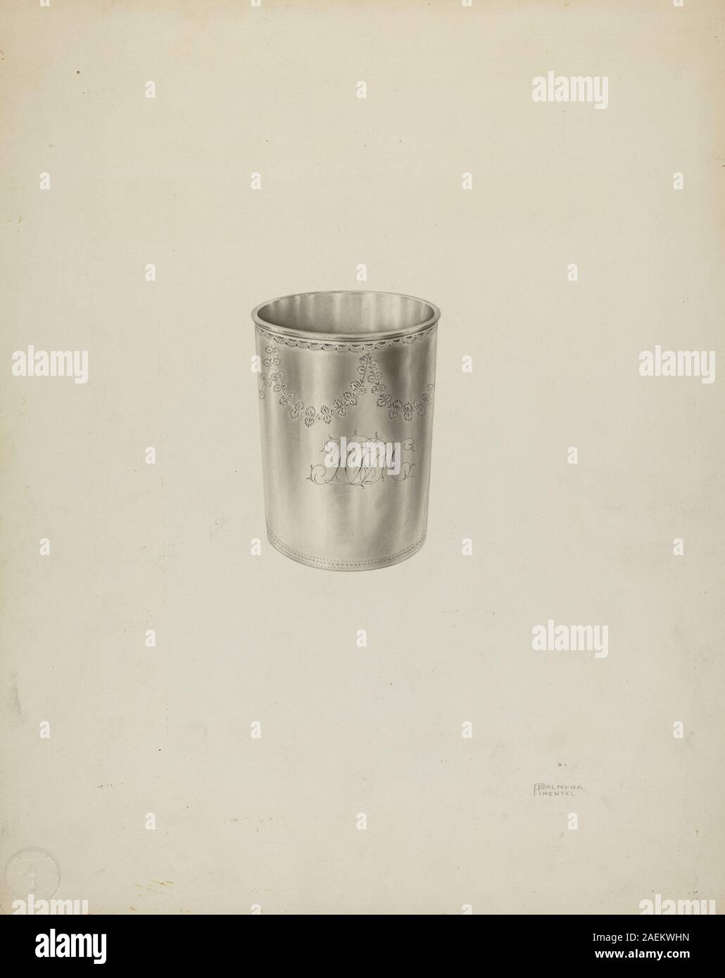 Palmyra Pimentel, Silver Beaker, c 1938 Silver Beaker; c. 1938 Stock Photo