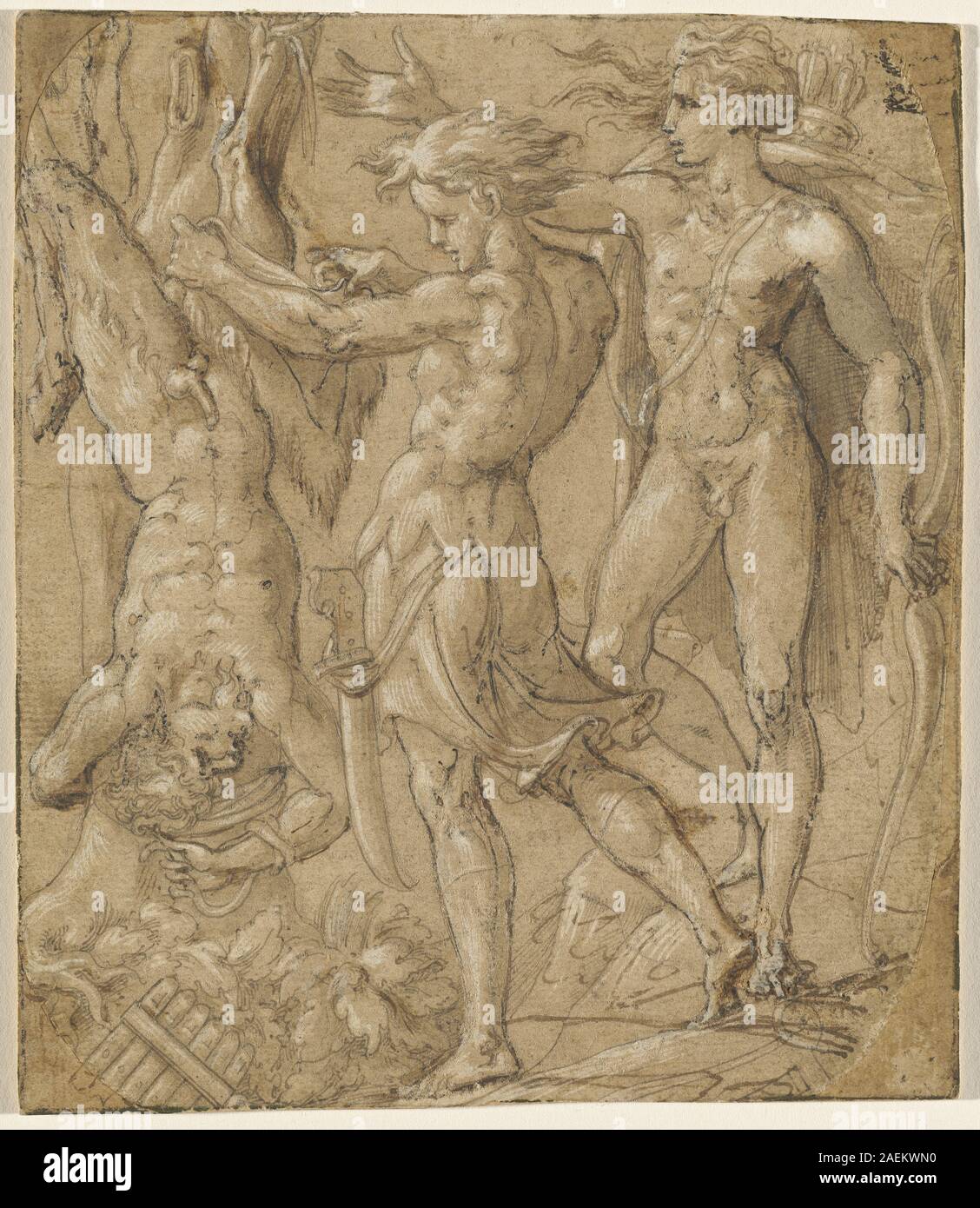 Parmigianino, The Flaying of Marsyas, 1526-1530 The Flaying of Marsyas; 1526/1530 Stock Photo