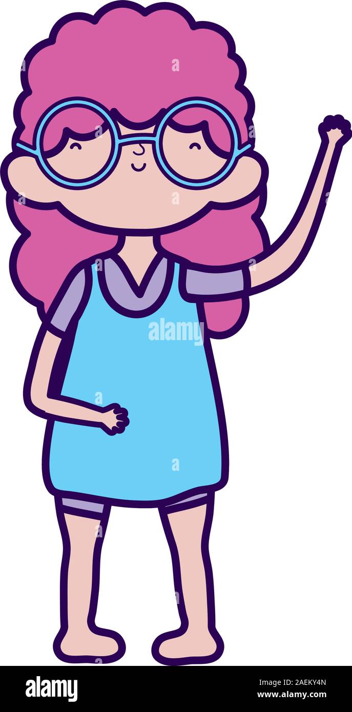 cute little girl happy cartoon character vector illustration Stock ...