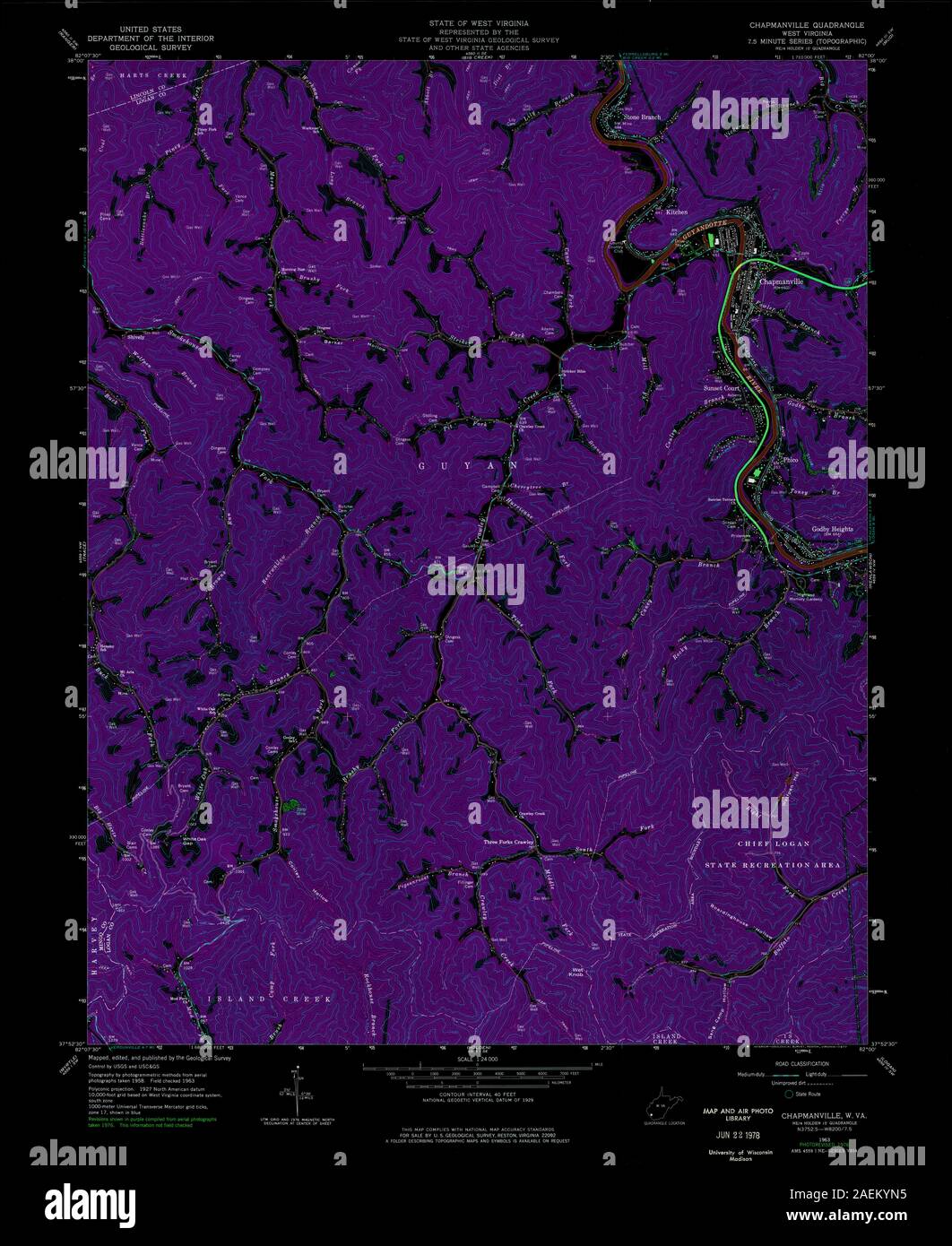 Map of chapmanville hires stock photography and images Alamy