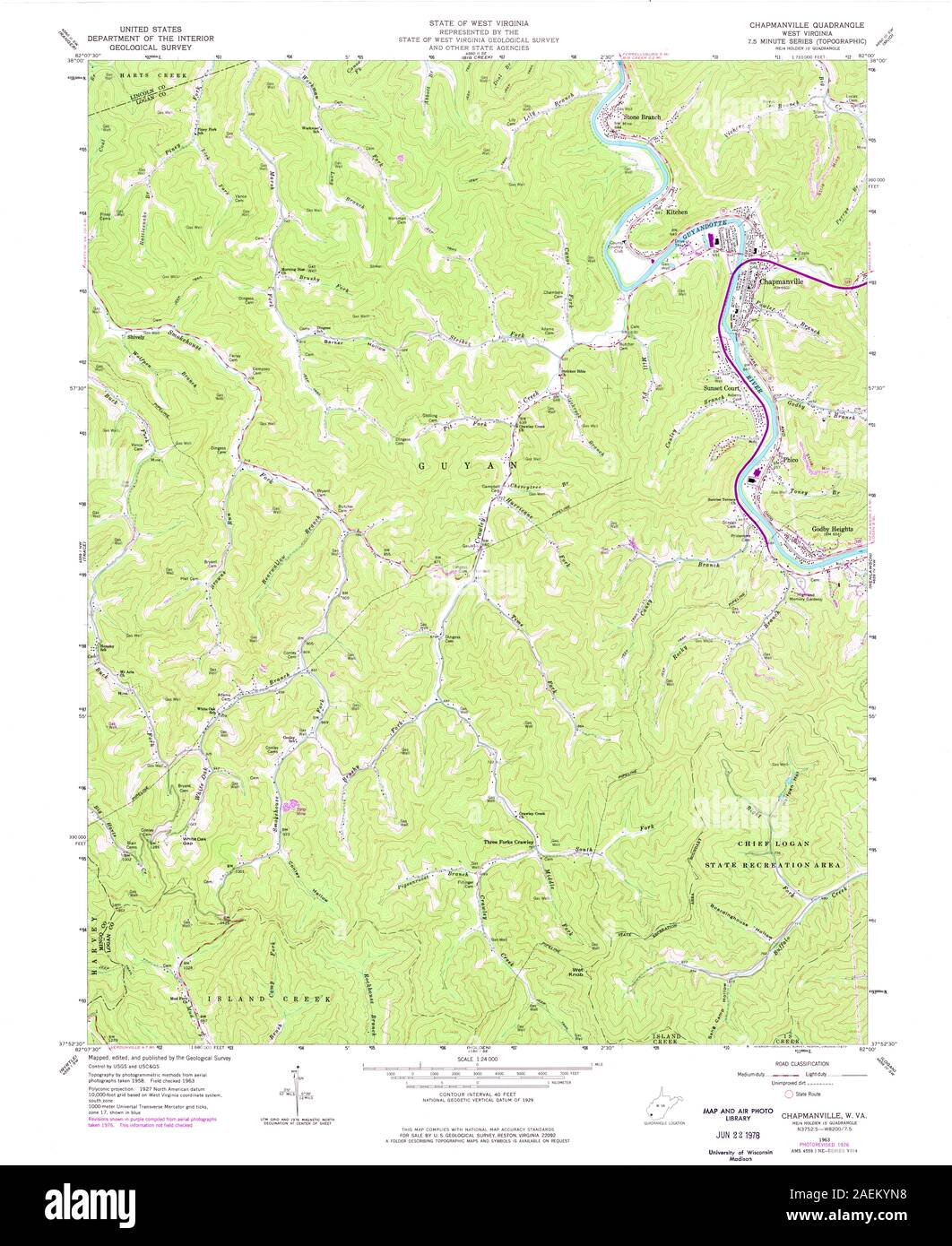 Map of chapmanville Cut Out Stock Images & Pictures Alamy