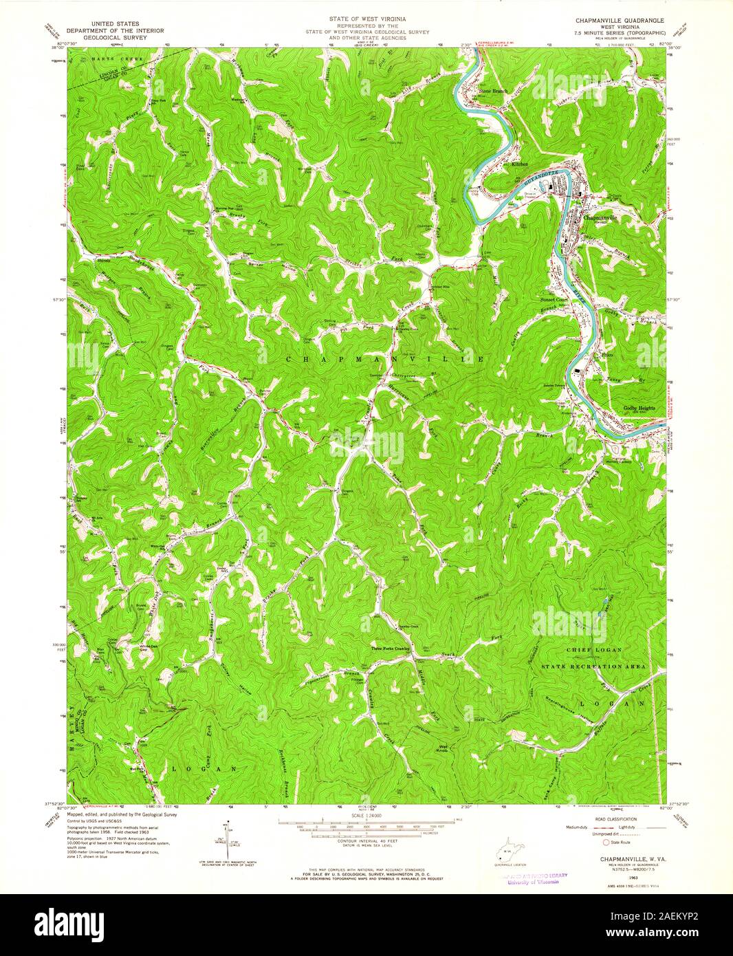 Map of chapmanville hires stock photography and images Alamy