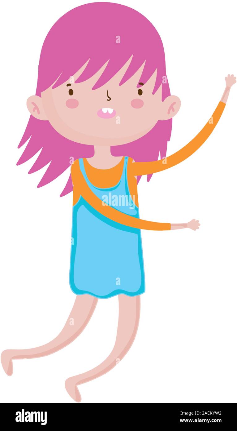 cute little girl happy cartoon character vector illustration Stock ...