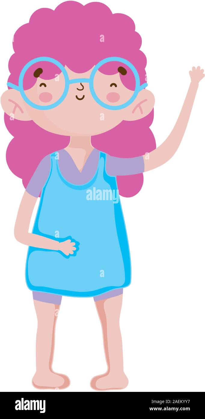 cute little girl happy cartoon character vector illustration Stock ...