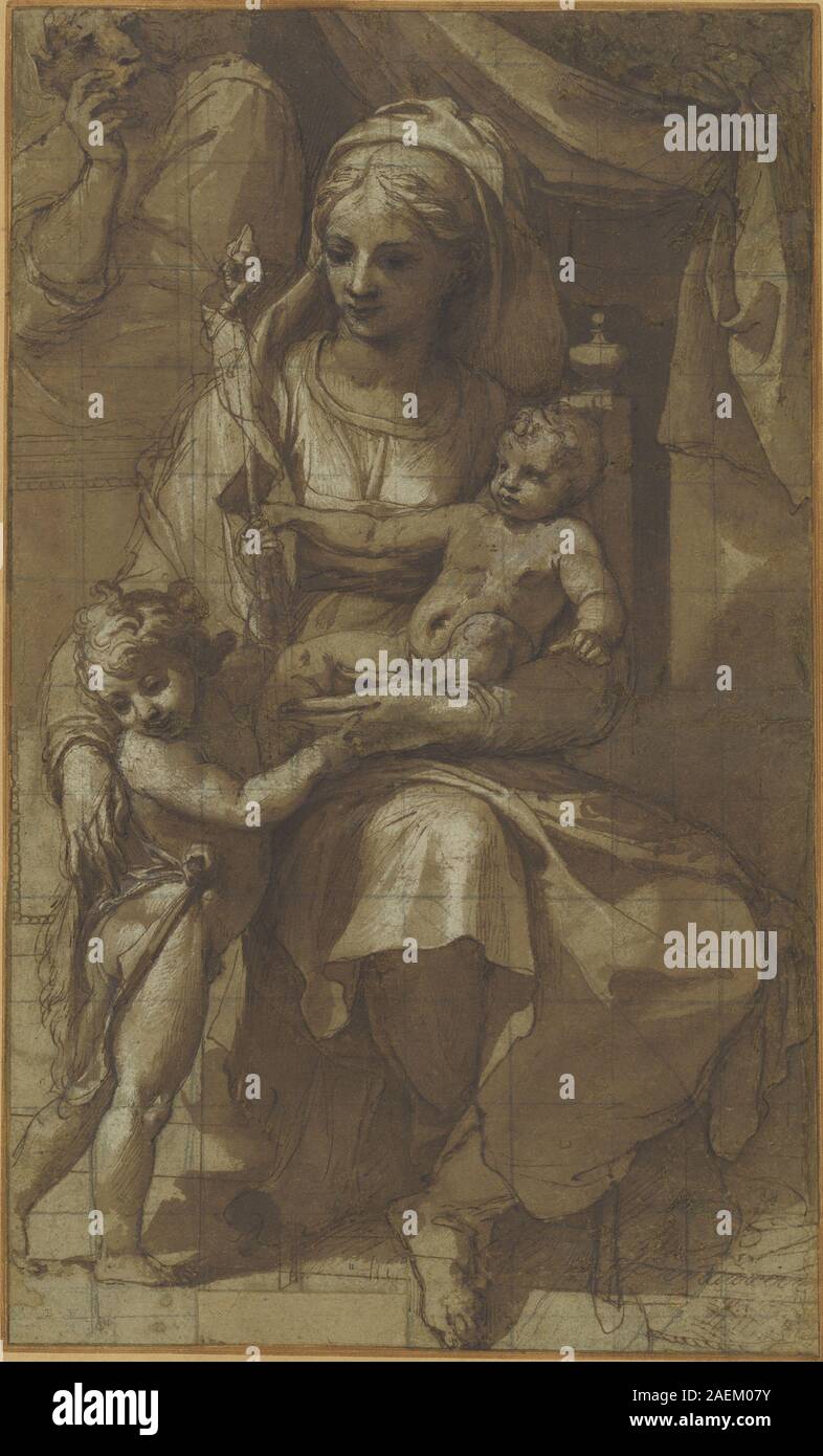 Pellegrino Tibaldi, The Holy Family with the Infant John the Baptist, c 1546 The Holy Family with the Infant John the Baptist; c. 1546 Stock Photo