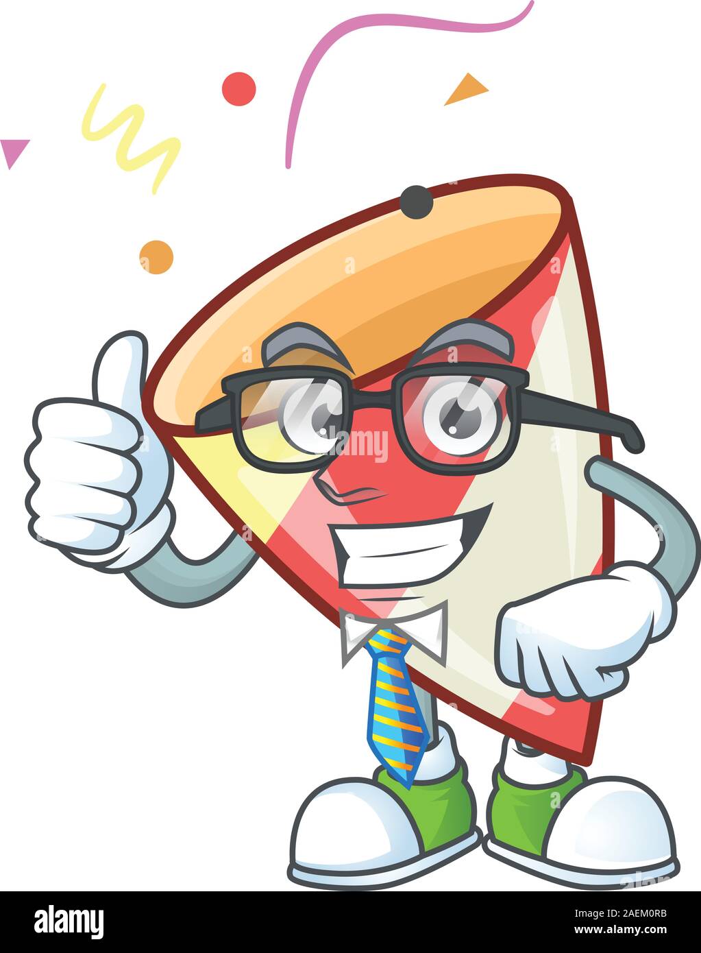 Cool Businessman exploding confetti mascot cartoon character Stock ...