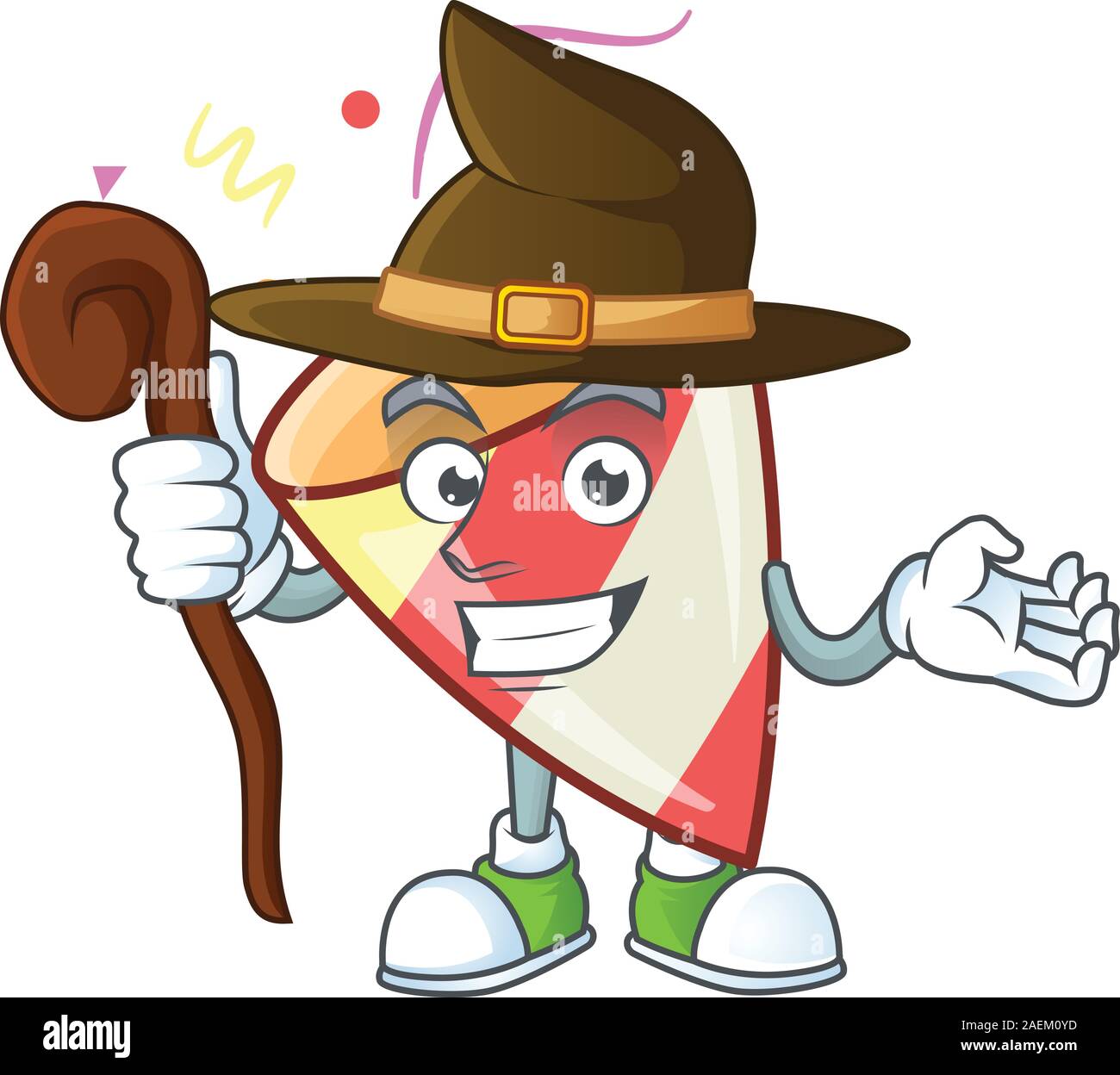 Happy Halloween Witch exploding confetti cartoon character style Stock ...