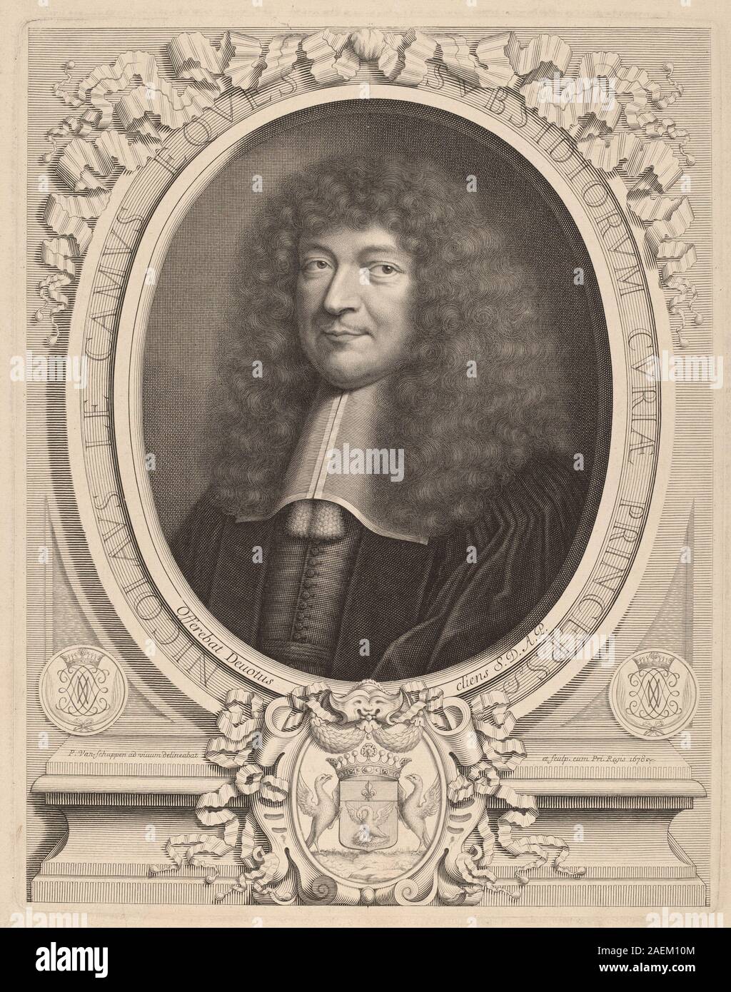 Peter Ludwig van Schuppen after Pieter van Mol, Nicolas Le Camus, 1678 Nicolas Le Camus; 1678date Stock Photo