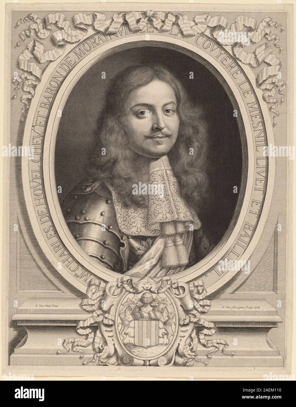 Peter Ludwig van Schuppen after Pieter van Mol, Charles de Houel de Morainville, 1668 Charles de Houel de Morainville; 1668date Stock Photo