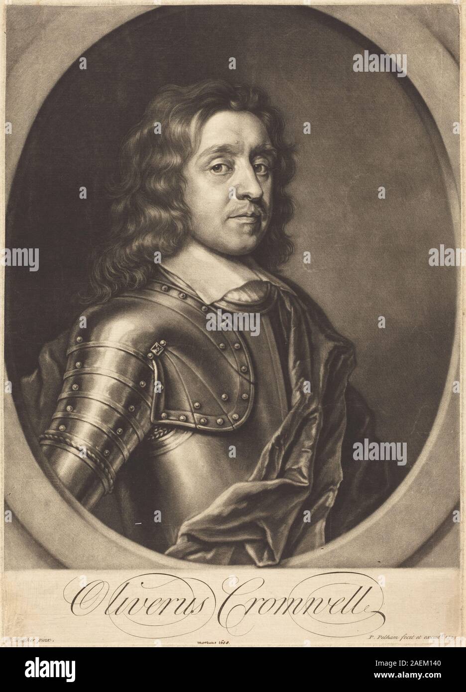 Peter Pelham after Robert Walker, Oliver Cromwell, 1723 Oliver Cromwell; 1723date Stock Photo