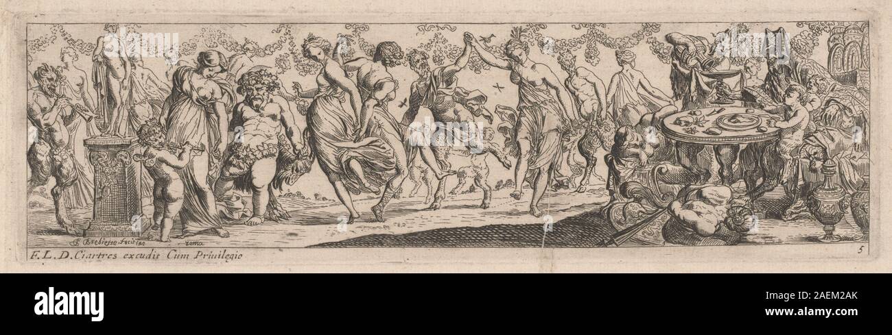 Pierre Brebiette, Dancing Nymphs and Satyrs, 1626 Dancing Nymphs and Satyrs; 1626date Stock Photo