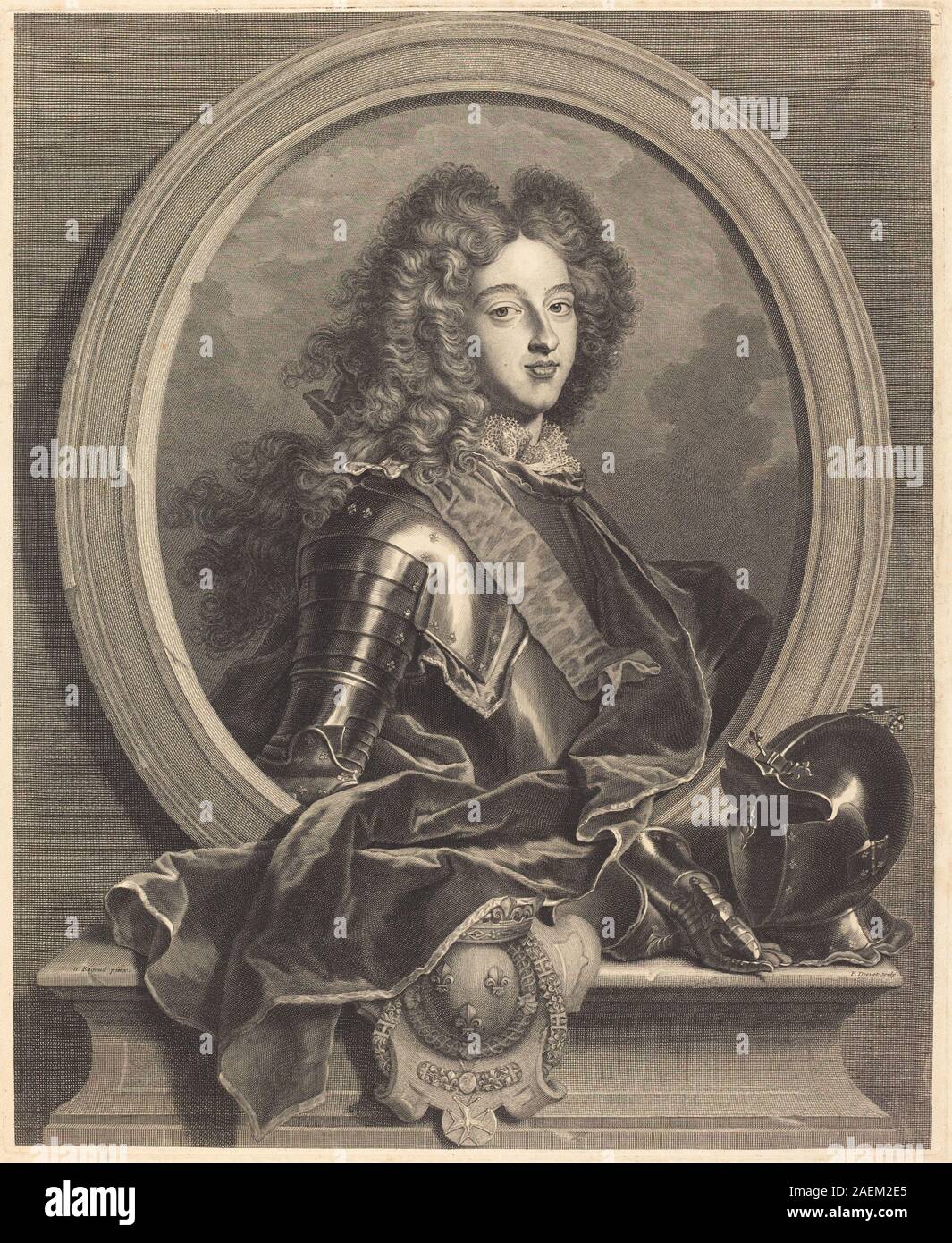 Pierre Drevet after Hyacinthe Rigaud, Louis de France, duc de Bourgogne, 1707 Louis de France, duc de Bourgogne; 1707date Stock Photo