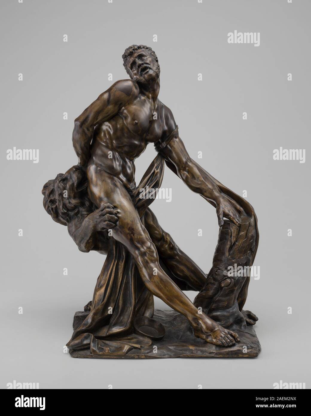 Pierre Puget, Milo of Croton, marble original 1670-1682, bronze reduction late 17th-early 18th century Milo of Croton; marble original 1670-1682, bronze reduction late 17th/early 18th century Stock Photo