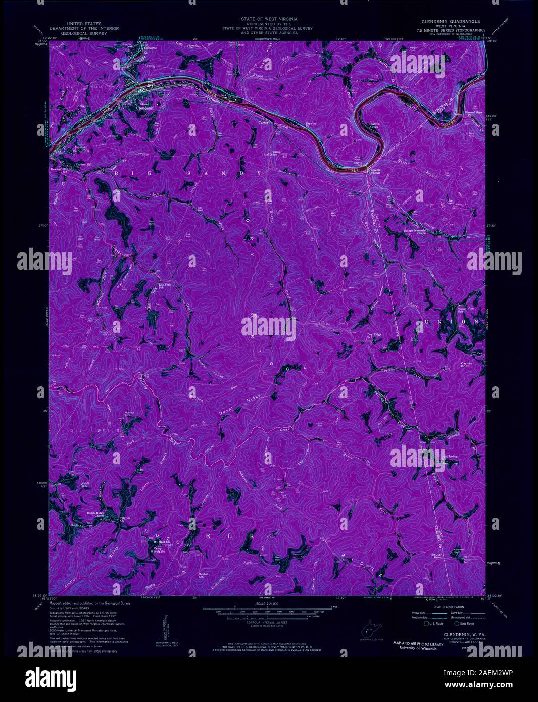 WV Clendenin 700579 1957 24000 Inverted Stock Photo Alamy