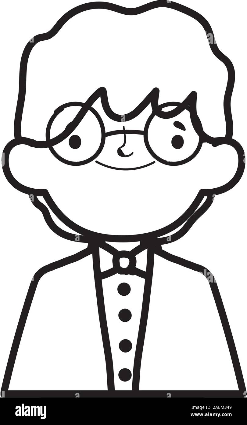 wedding groom man cartoon character in suit portrait vector ...