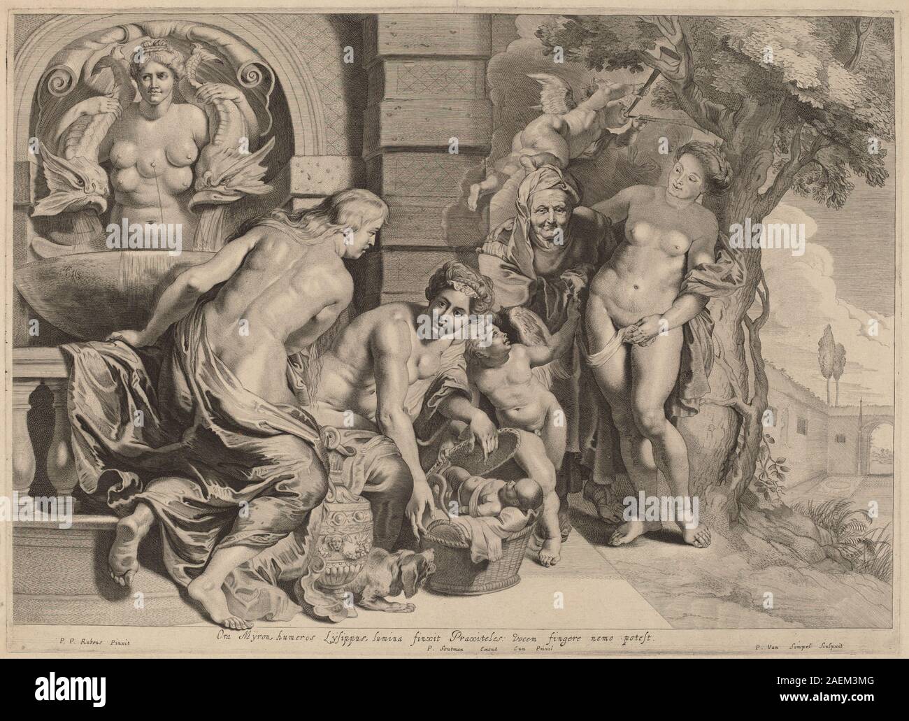 Pieter van Sompel after Sir Peter Paul Rubens, Erichthonius in His Basket Erichthonius in His Basket Stock Photo