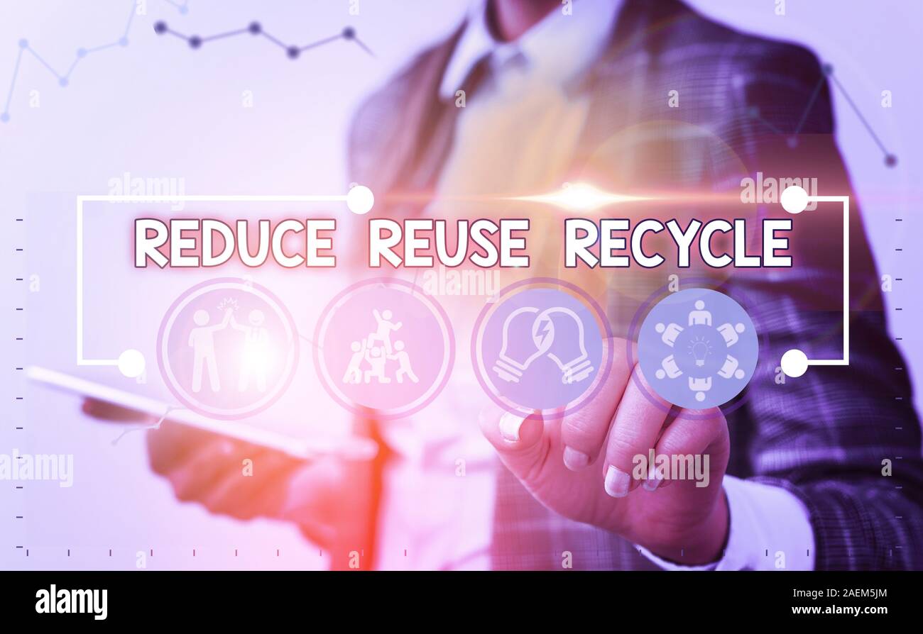 Word writing text Reduce Reuse Recycle. Business photo showcasing ...