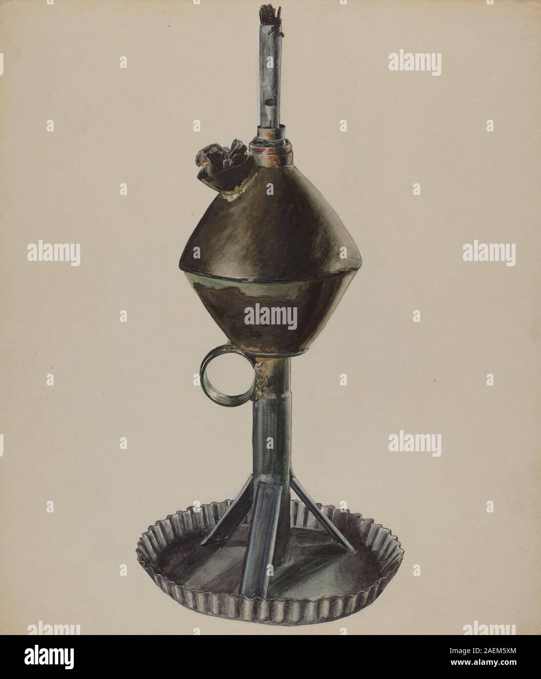 Ralph Atkinson, Lard or Whale Oil Lamp, c 1937 Lard or Whale Oil Lamp