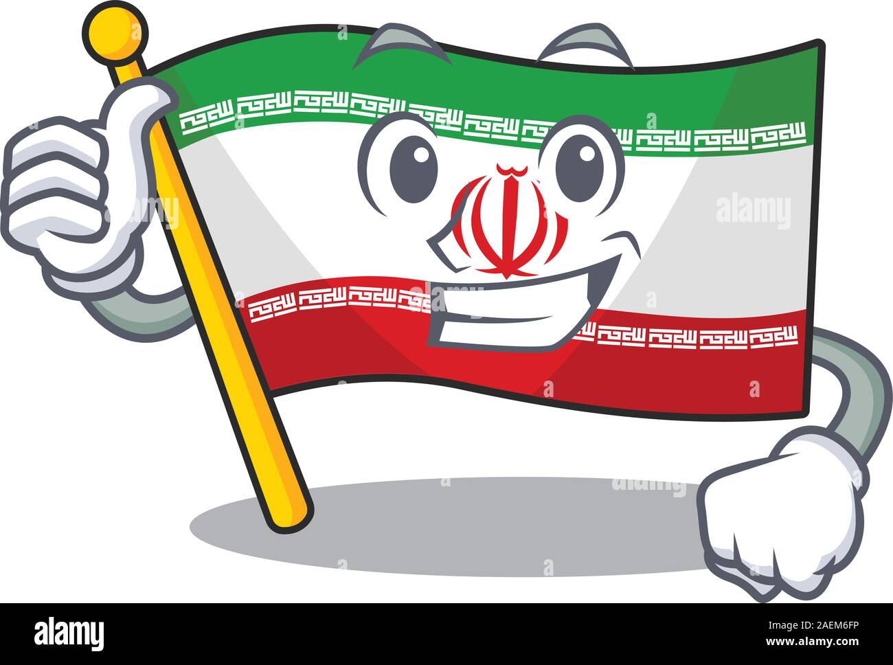 Cartoon of flag iran making Thumbs up gesture Stock Vector Image & Art