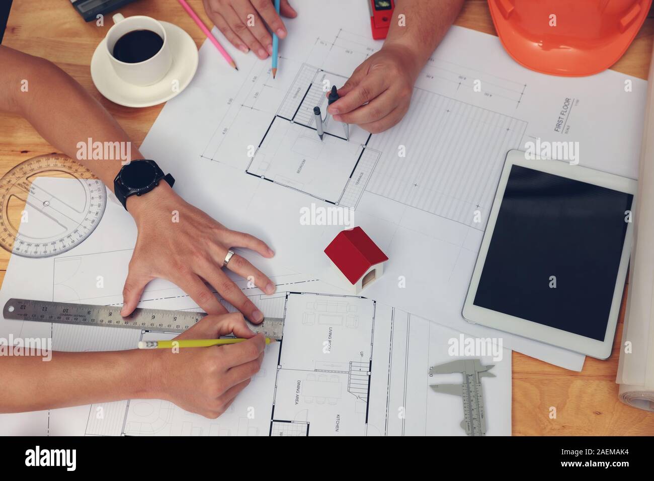 Engineer and Architect concept, Engineer Architects and Interior ...