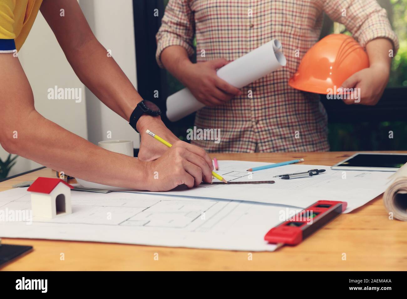Engineer and Architect concept, Engineer Architects and Interior ...