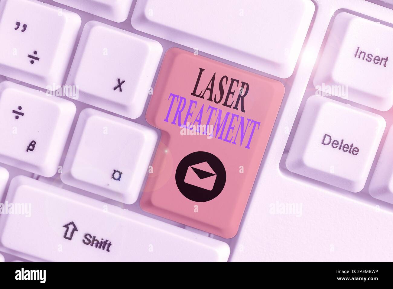 Conceptual hand writing showing Laser Treatment. Concept meaning any of