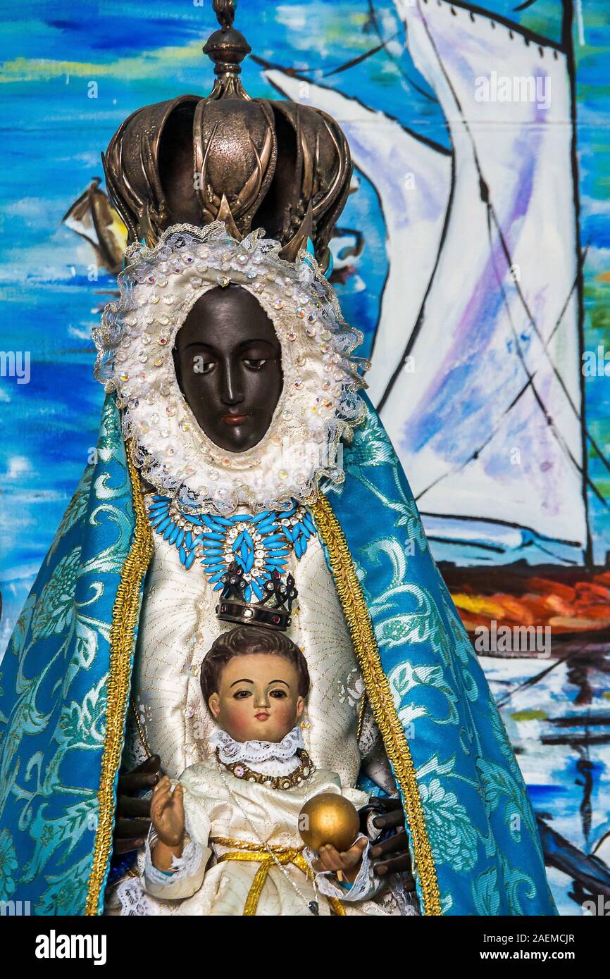 the black Madonna, Our Lady of Regla in Regla, Havana, Cuba Stock Photo