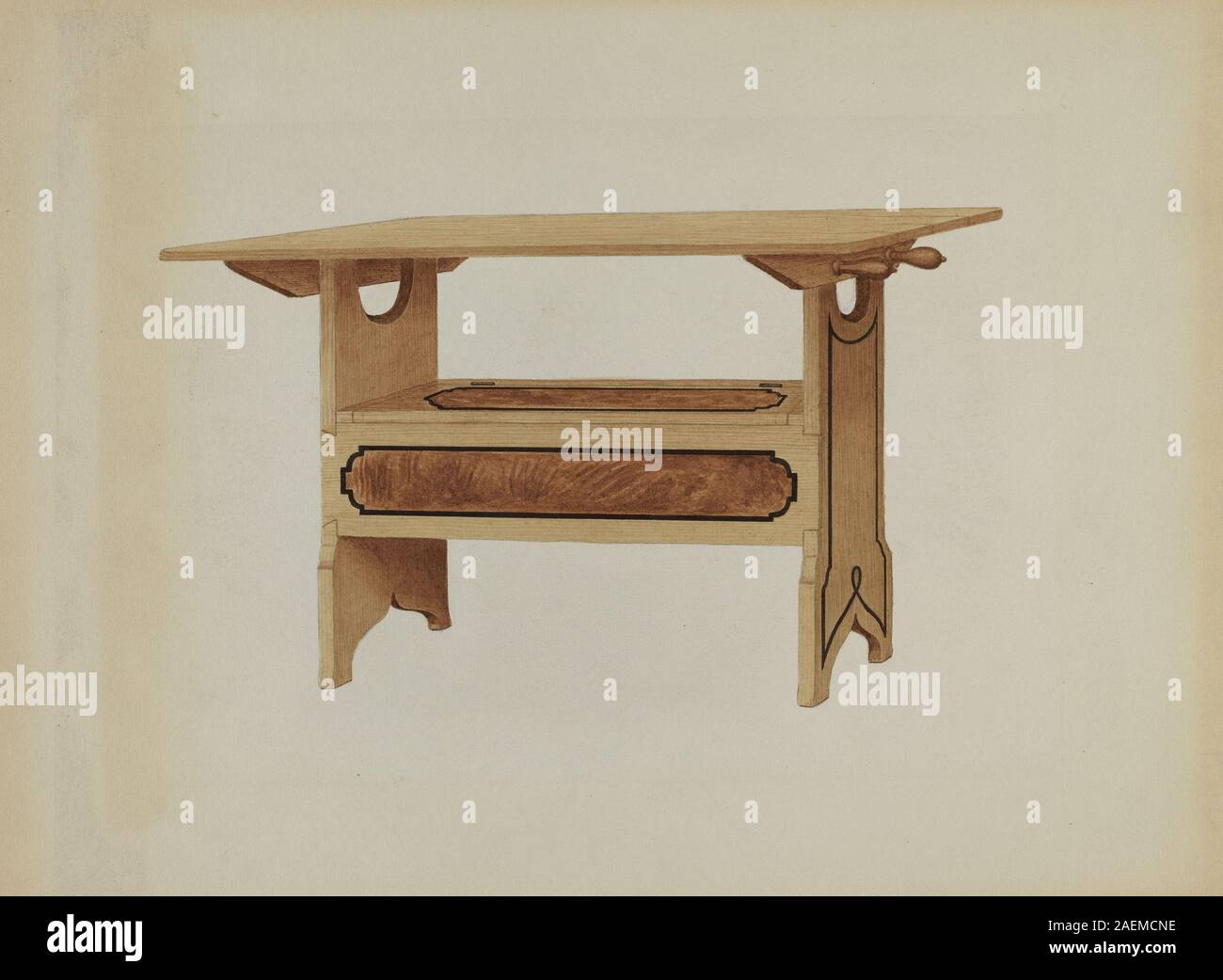 Rex F Bush, Pa German Hutch Table, c 1936, Pa. German Hutch Table