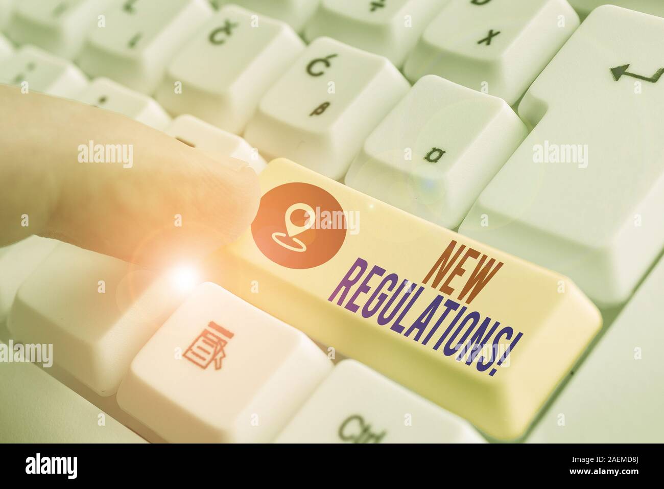 Text sign showing New Regulations. Business photo showcasing rules made ...