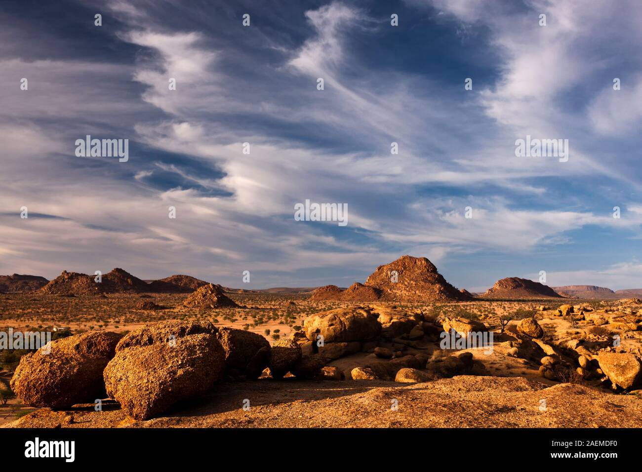 Strange stones and rocks, near Twyfelfontein, Namibia, Africa Stock Photo
