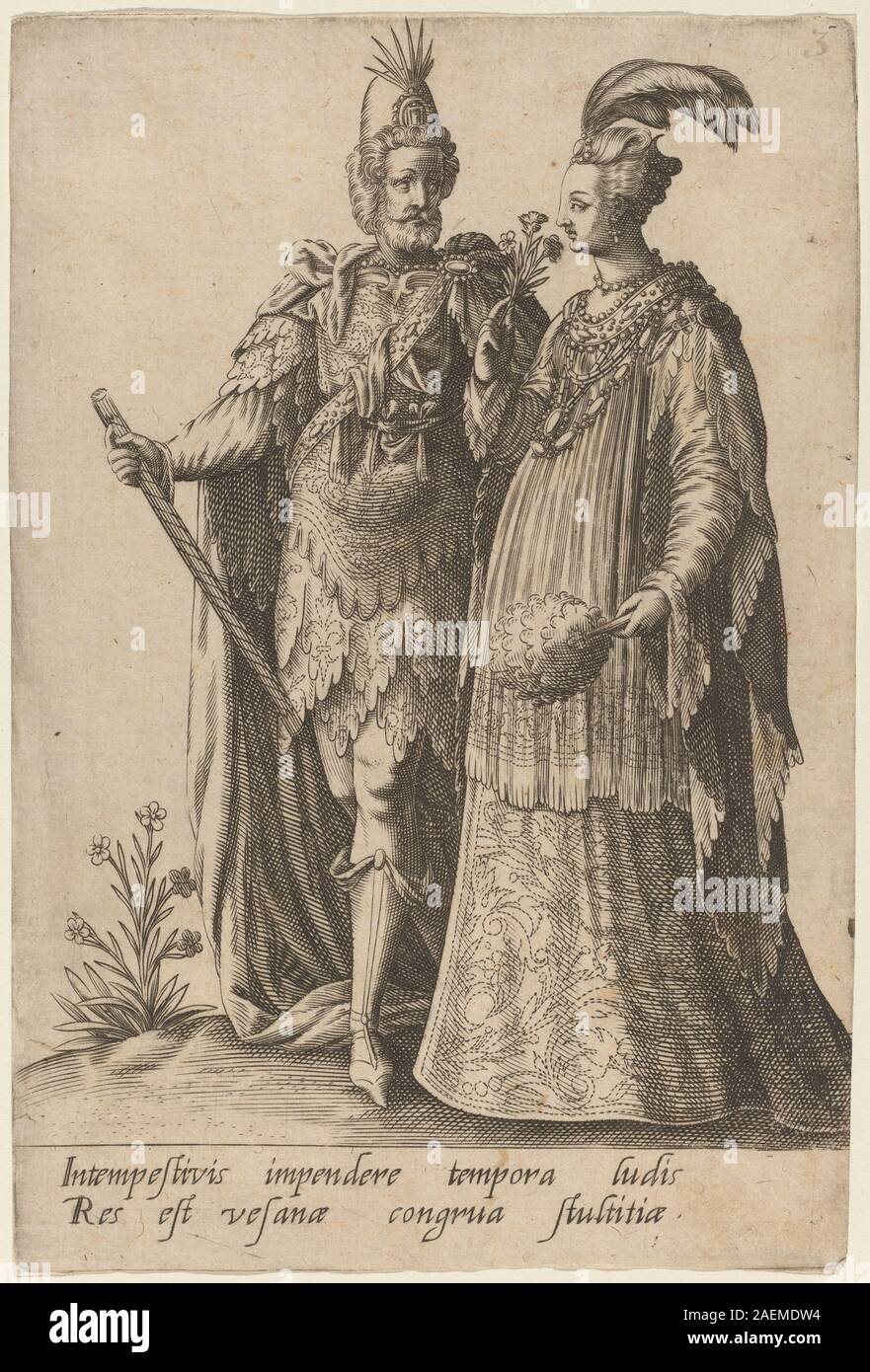 Robert Boissard after Jean-Jacques Boissard, Intempestivis impendere, 1597, Intempestivis impendere...; 1597 date Stock Photo