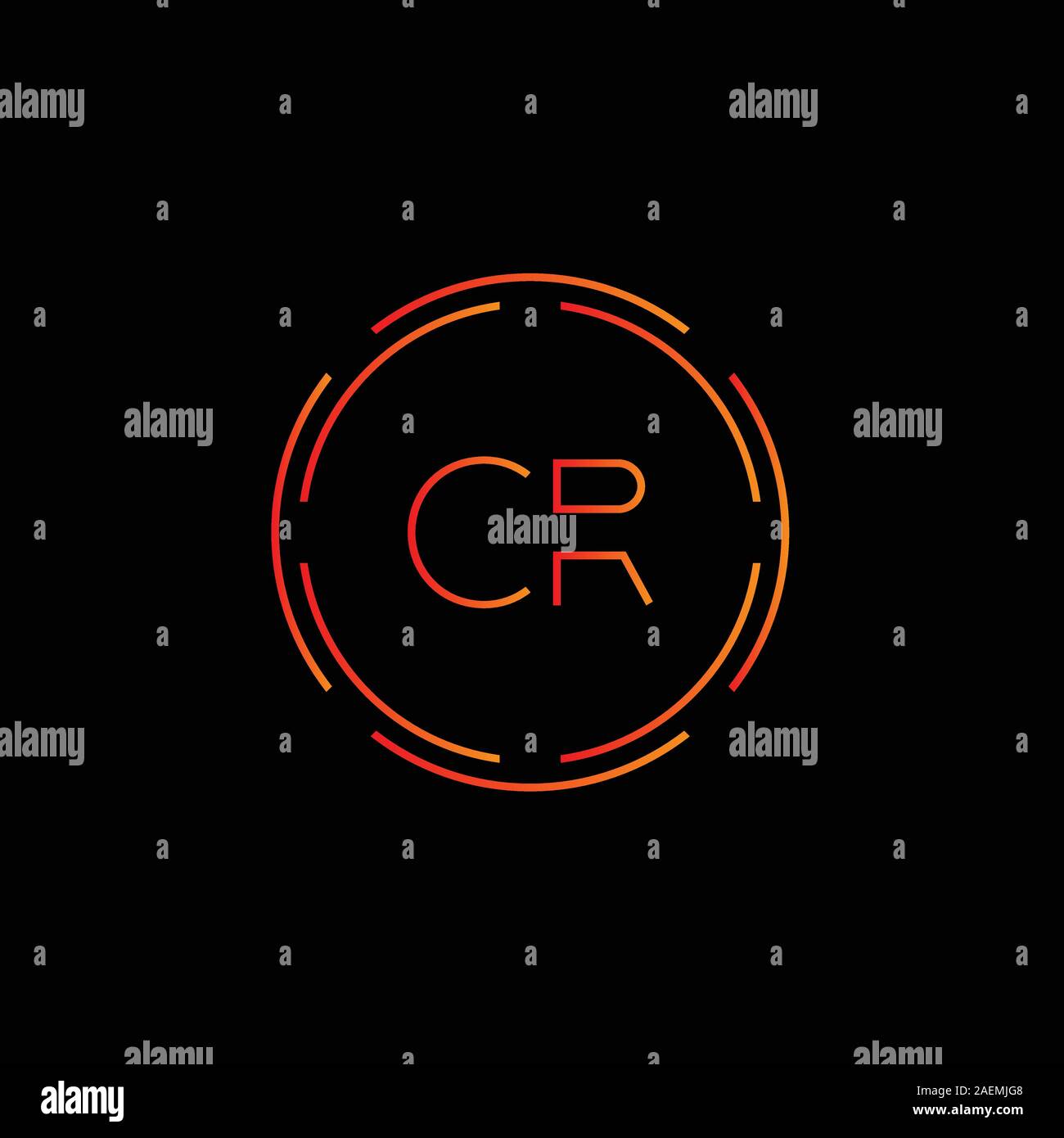 Initial CR Letter Logo With Creative Modern Business Typography Vector ...