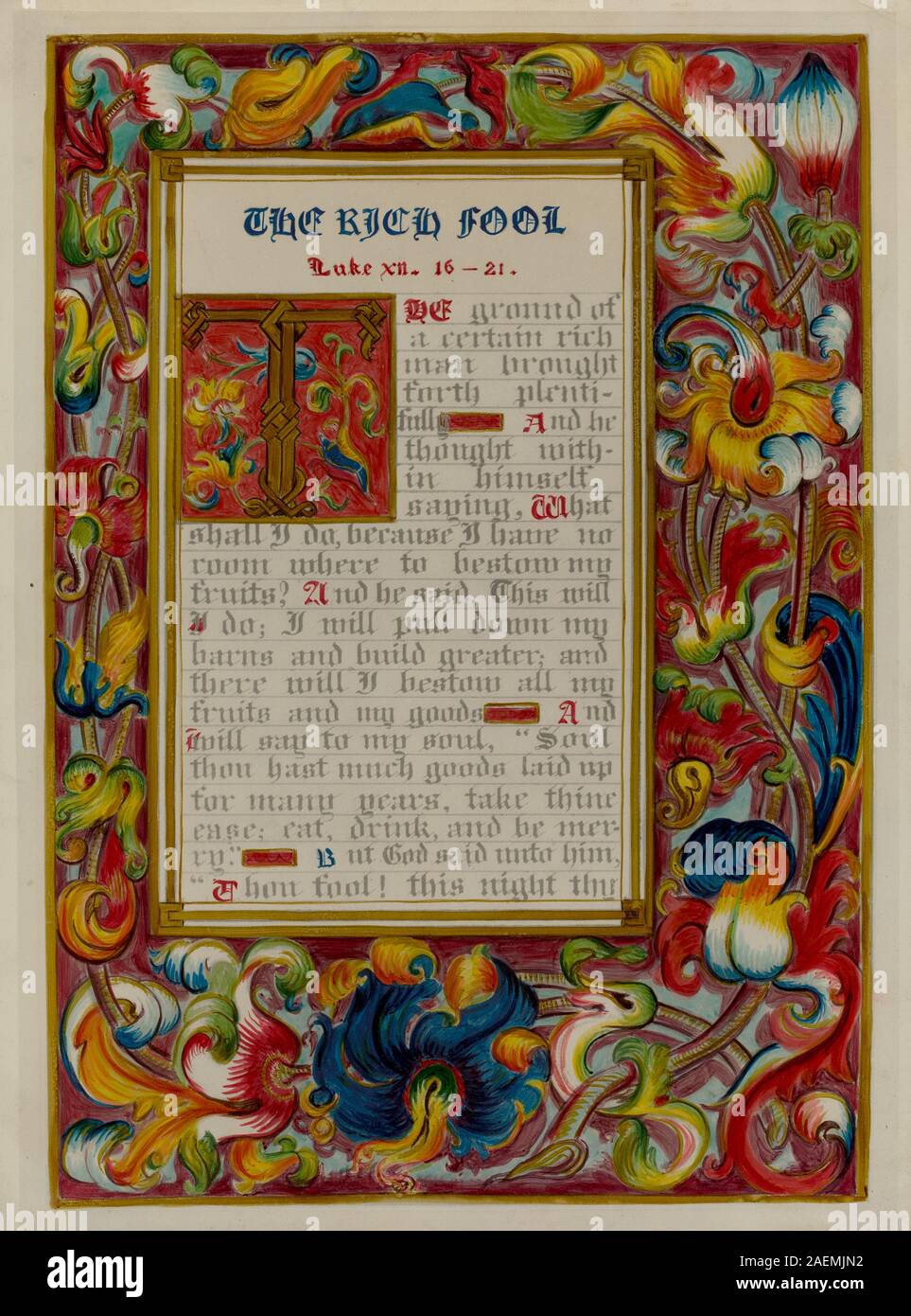 This illuminated parable, circa 1936 by Robert Stewart and James Gross ...