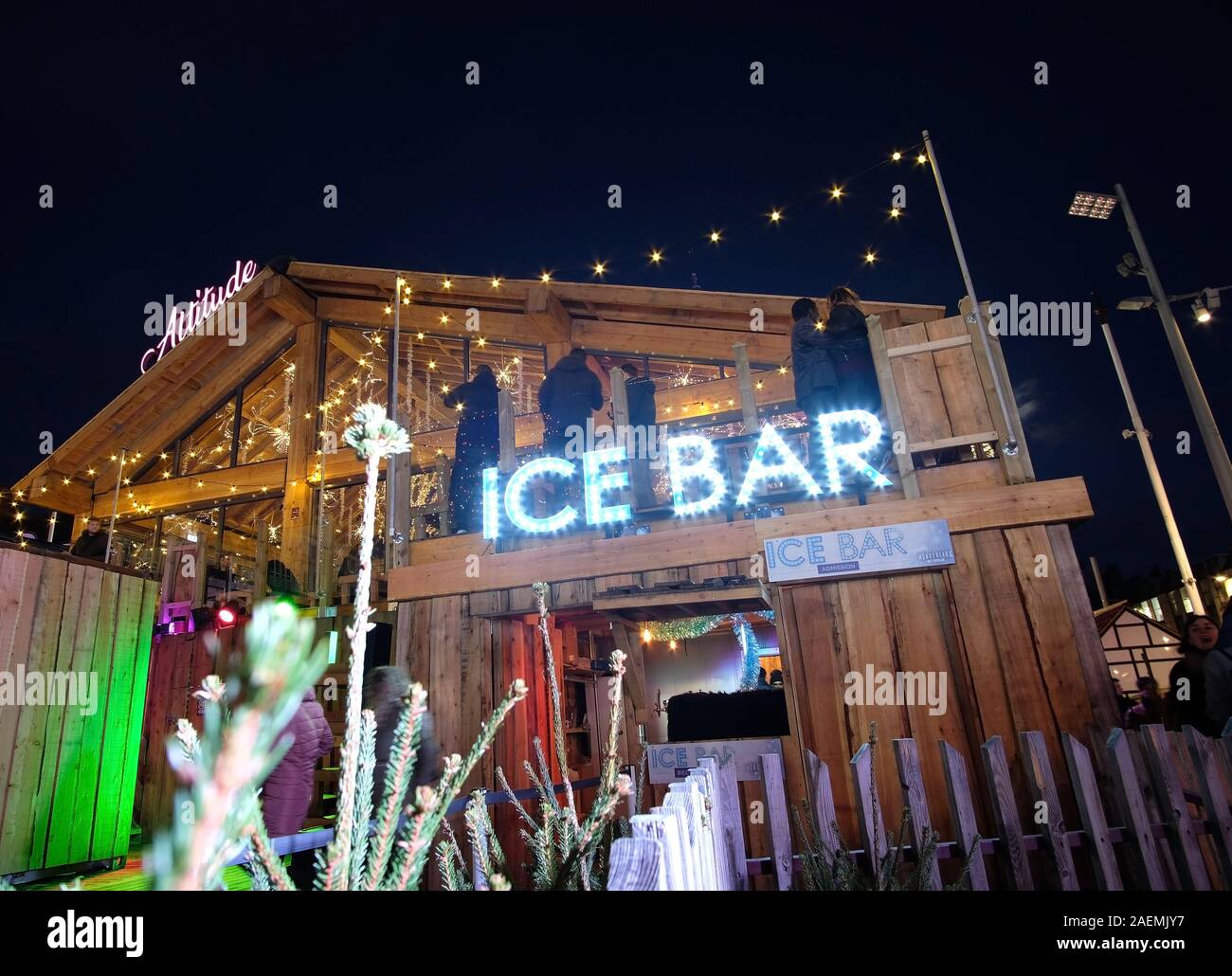 The Ice Bar at the Christmas winter market in Nottingham city centre