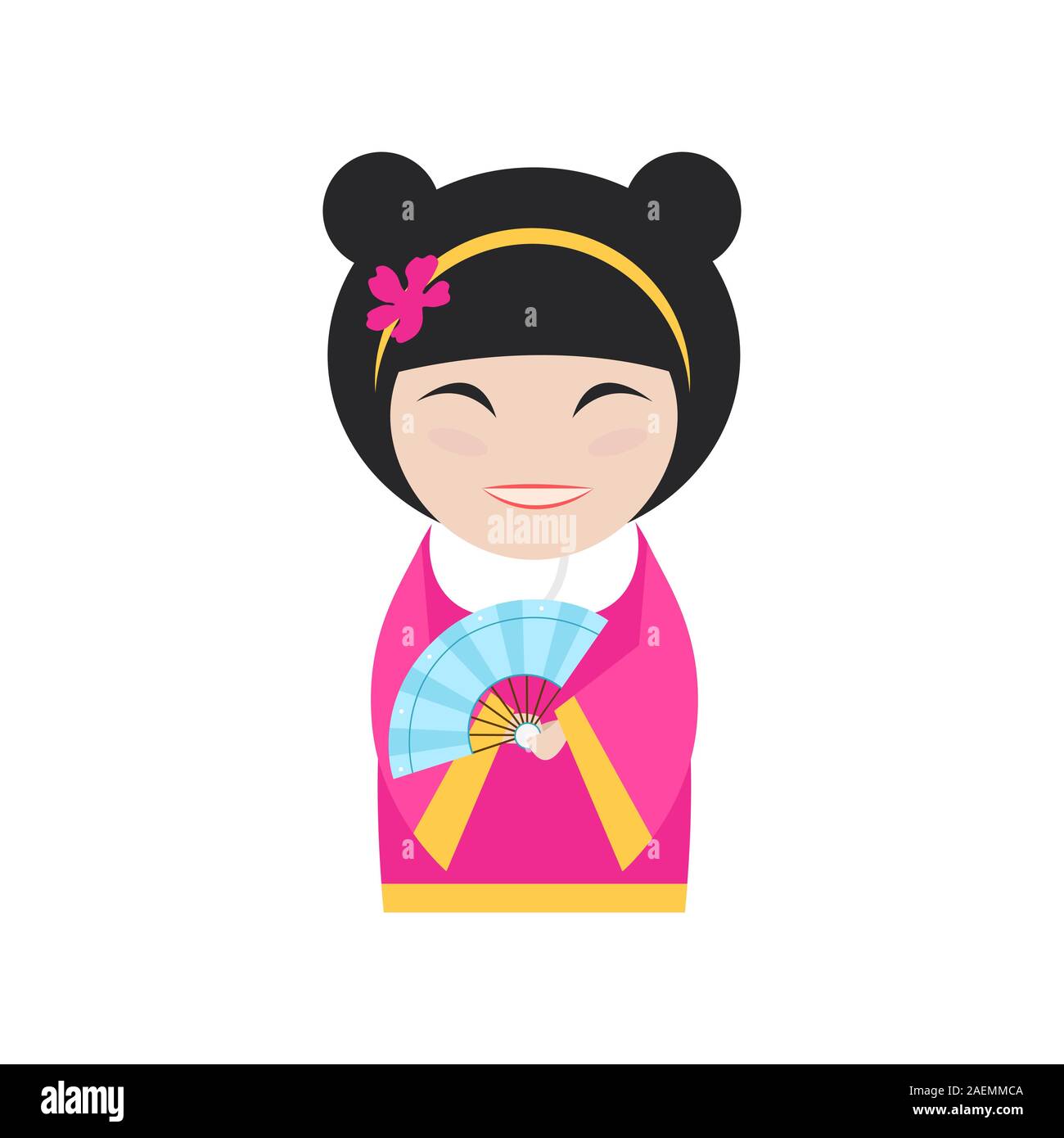 Chinese woman on white Stock Vector