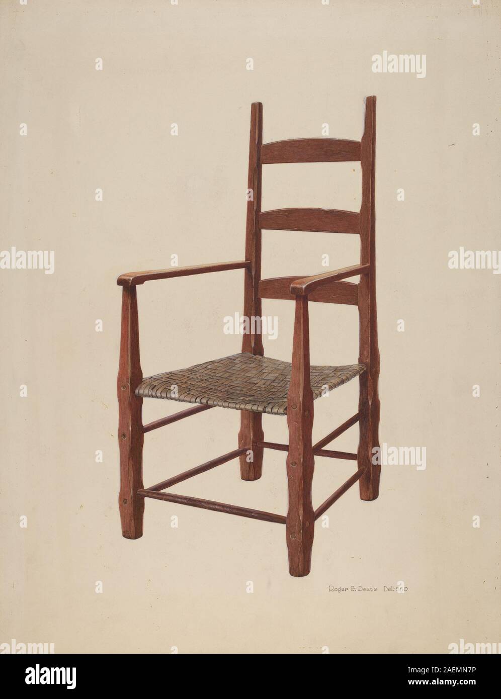 Roger Deats, Ladder Back Chair, c 1939, Ladder Back Chair; circa 1939  date Stock Photo