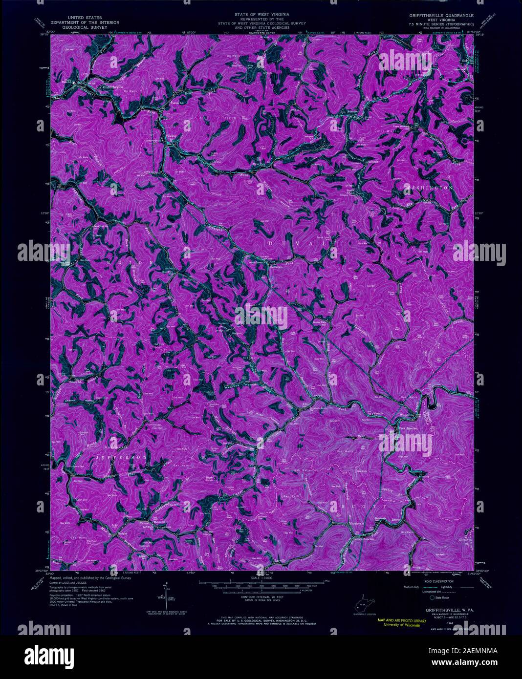 WV Griffithsville 700806 1962 24000 Inverted Stock Photo Alamy