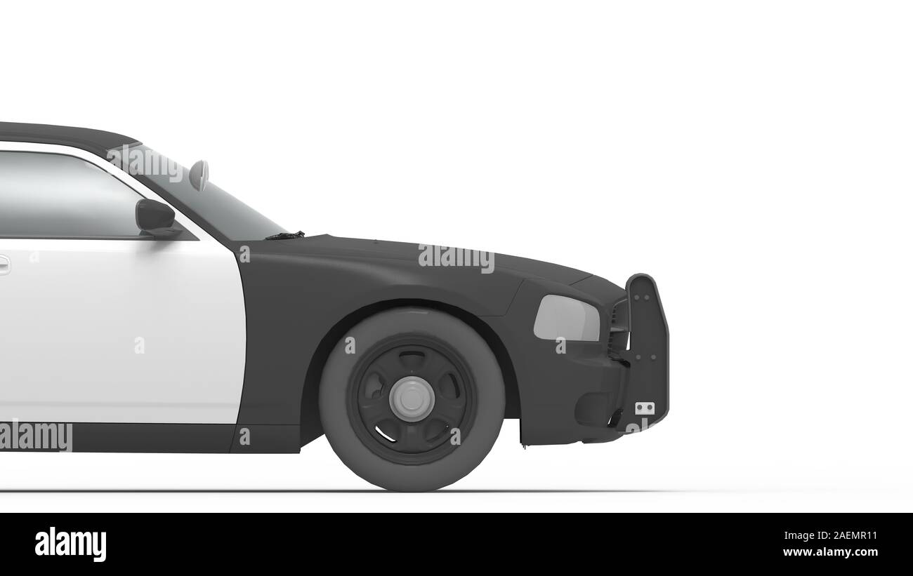 3d rendering of a police car isolated in a studio background Stock ...