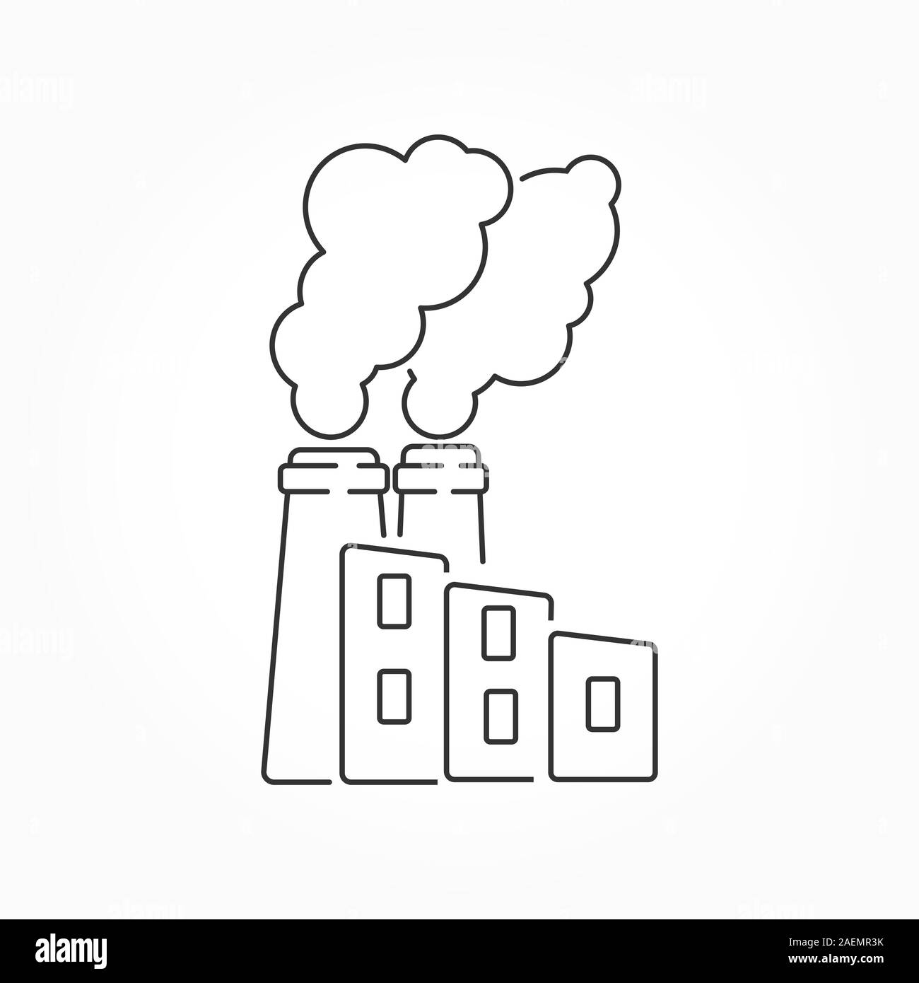 Icon of industrial manufacturing, factory and factory or environment ...